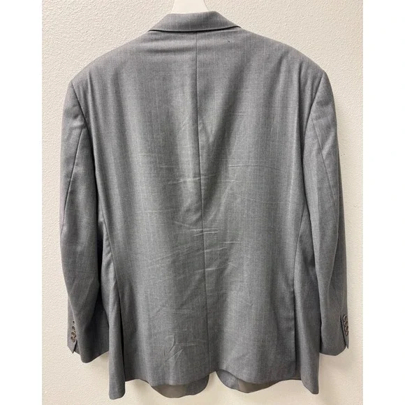 Brooks‎ Brothers Mens Blazer 48RG Gray Pinstripe Super 110s Wool Sport Coat